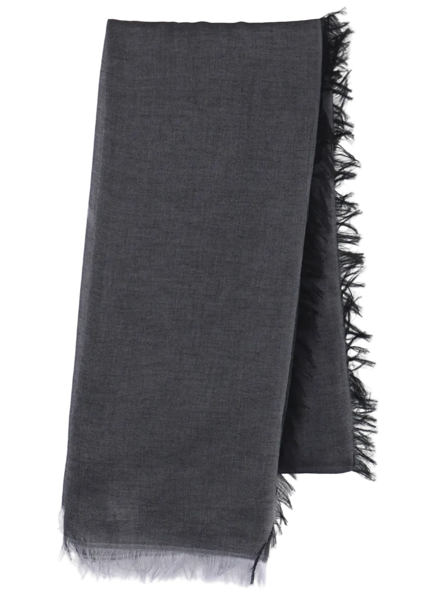 Yohji Yamamoto Cotton Jacquard Signature Stole GREY / 2 FK-L81-062-2