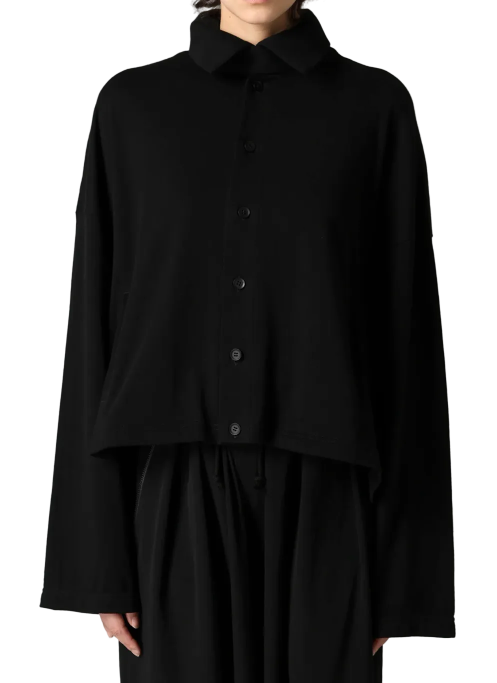 Yohji Yamamoto High Twisted Terry Stand Collar Cardigan BLACK / 2 FK-T41-081-2