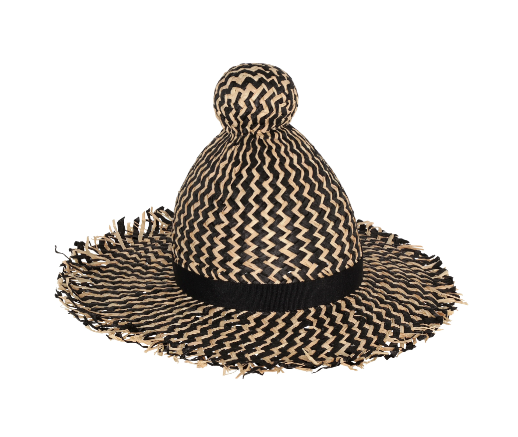 Henrik Vibskov Garden Straw Hat BLACK NATURAL STRAW / 57 SS26KEYS908-BLACK-NATURAL-STRAW