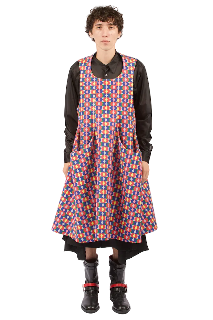 COMME des GARÇONS Homme Plus Patterned Open Back Tunic LIGHT GRY X MULTI / M PQ-A008-S26-1-3
