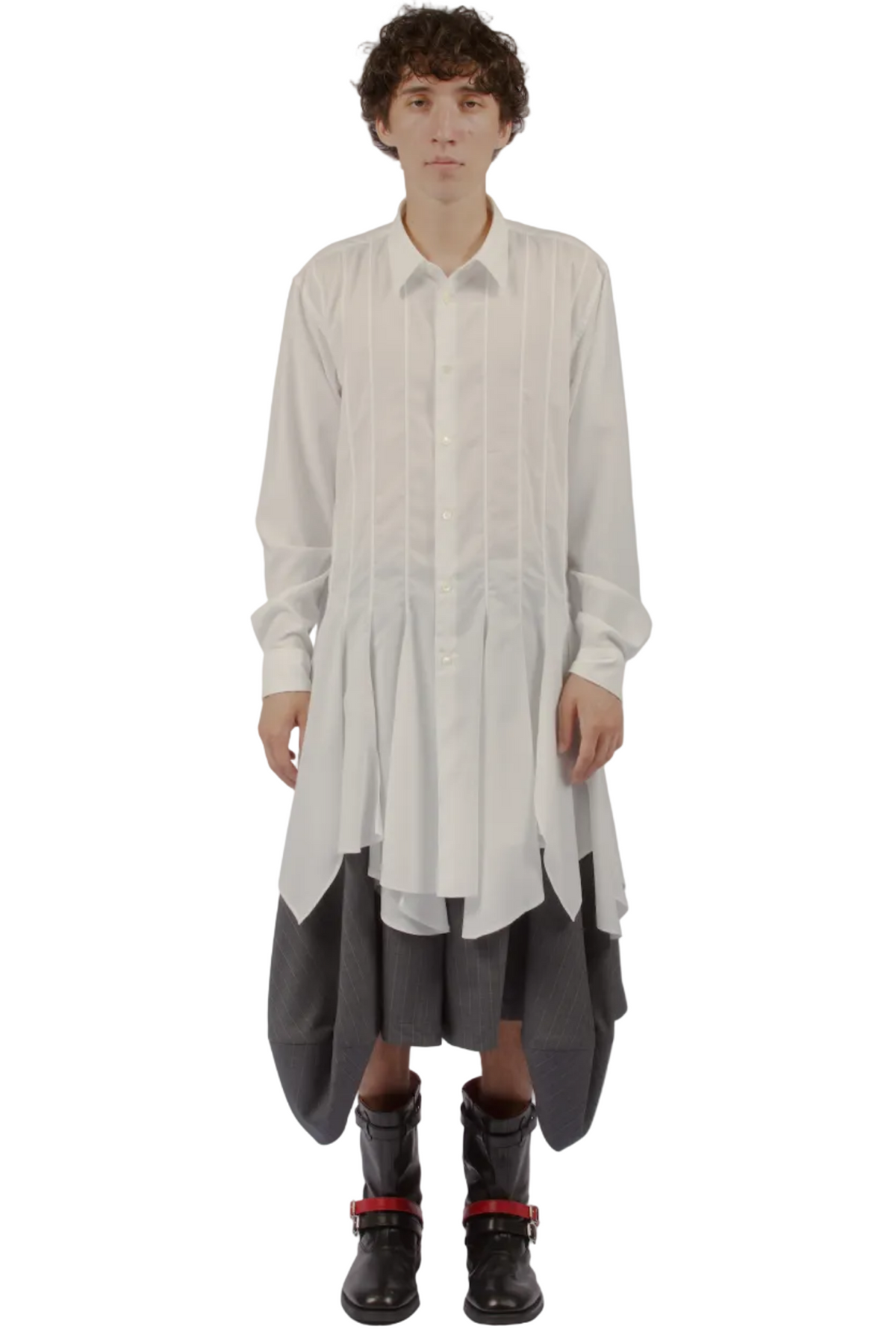 COMME des GARÇONS Homme Plus Paneled White Shirt OFF WHITE - OFF WHITE / M PQ-B003-S26