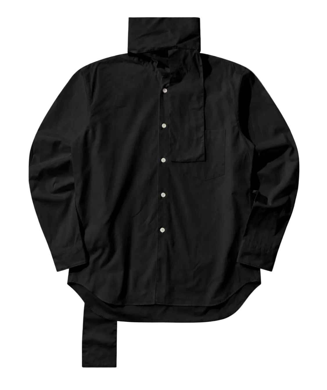 COMME des GARÇONS Homme Plus Scarf Longsleeve Shirt BLACK - BLACK / M PQ-B017-S26