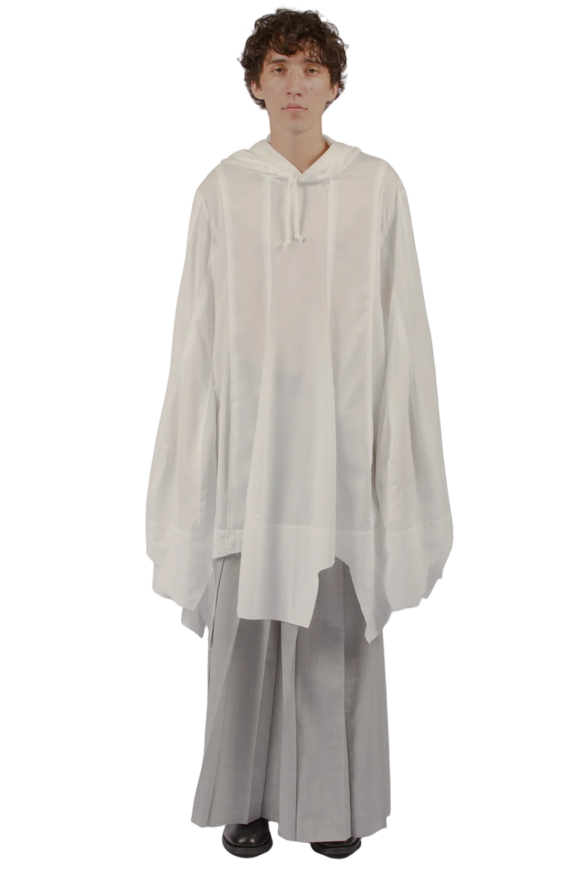 COMME des GARÇONS Homme Plus White Hooded Shirt BLACK / M PQ-B002-S26-1-3