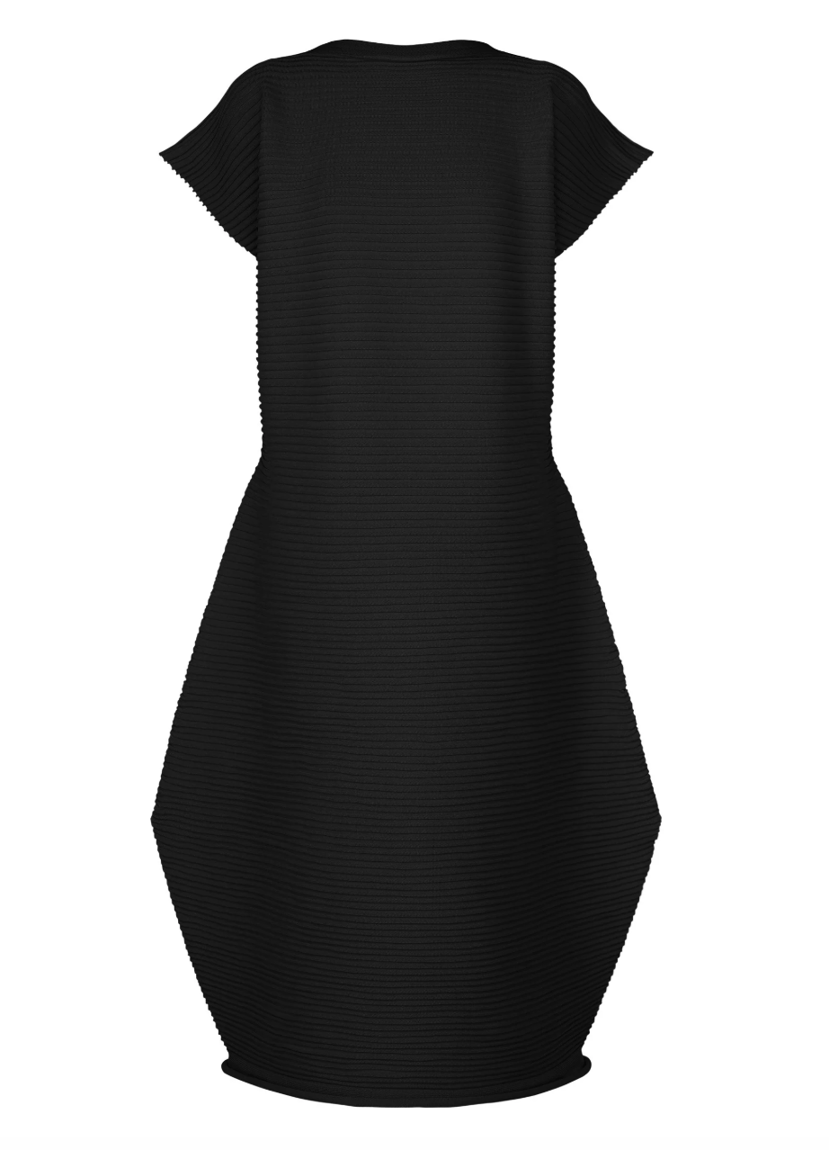 PLEATS PLEASE ISSEY MIYAKE Zig Zag Knit Dress BLACK no.15 / OS PP68KH803