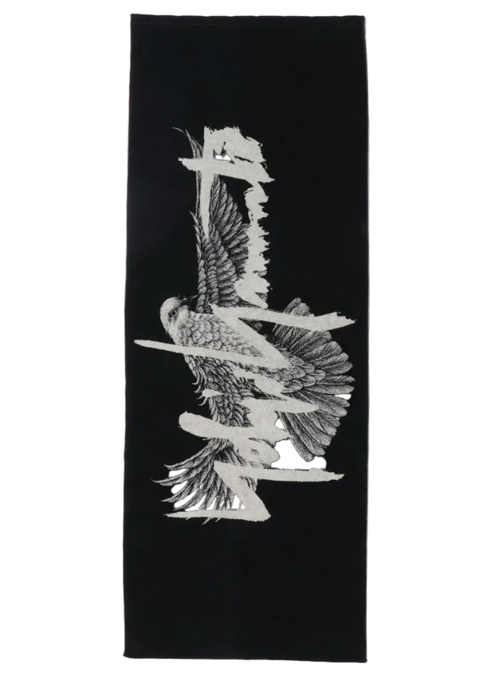 Yohji Yamamoto Big Bath Towel - Dove BLACK X WHITE / 2 HA-L89-065-2