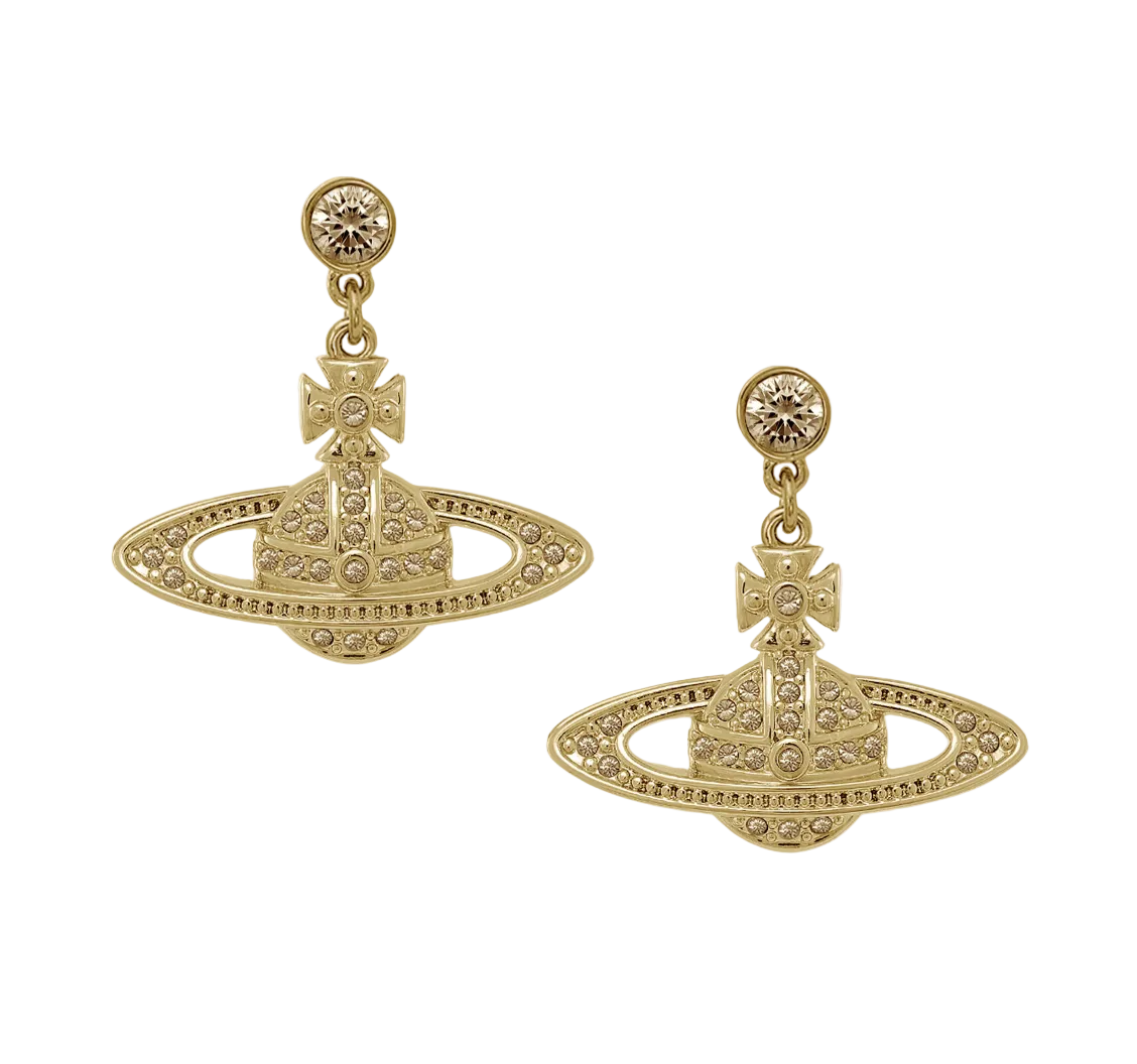 Vivienne Westwood Mini Bas Relief Drop Earrings Gold Colorado Topaz / OS 62020025-02R121-CN-GOLD-COLORADO-TOPAZ-OS