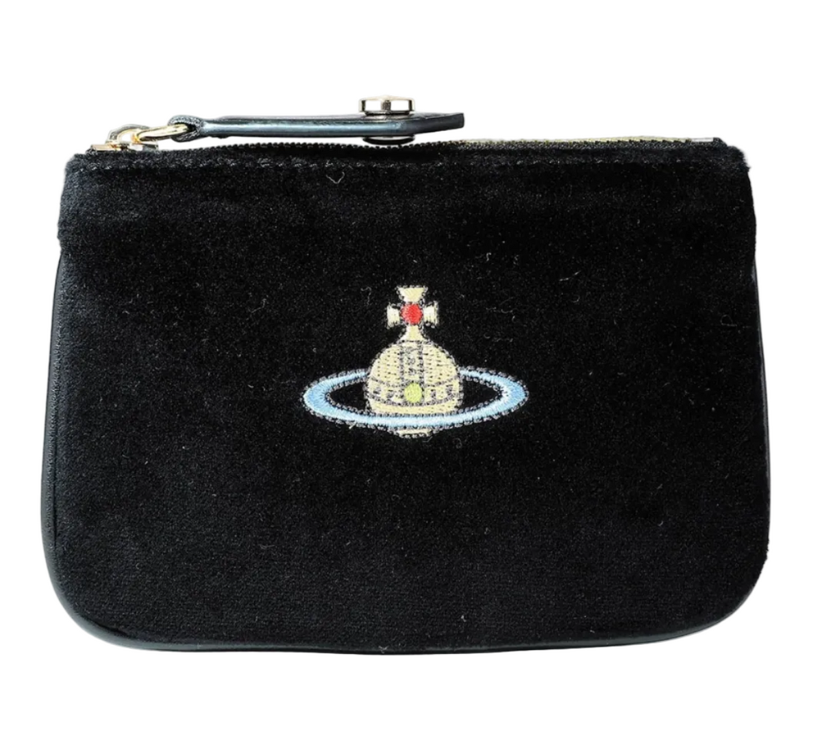 Vivienne Westwood Embroidered Orb Velvet Coin Purse Black / OS 51010007U-W00BX-PF-Black-OS