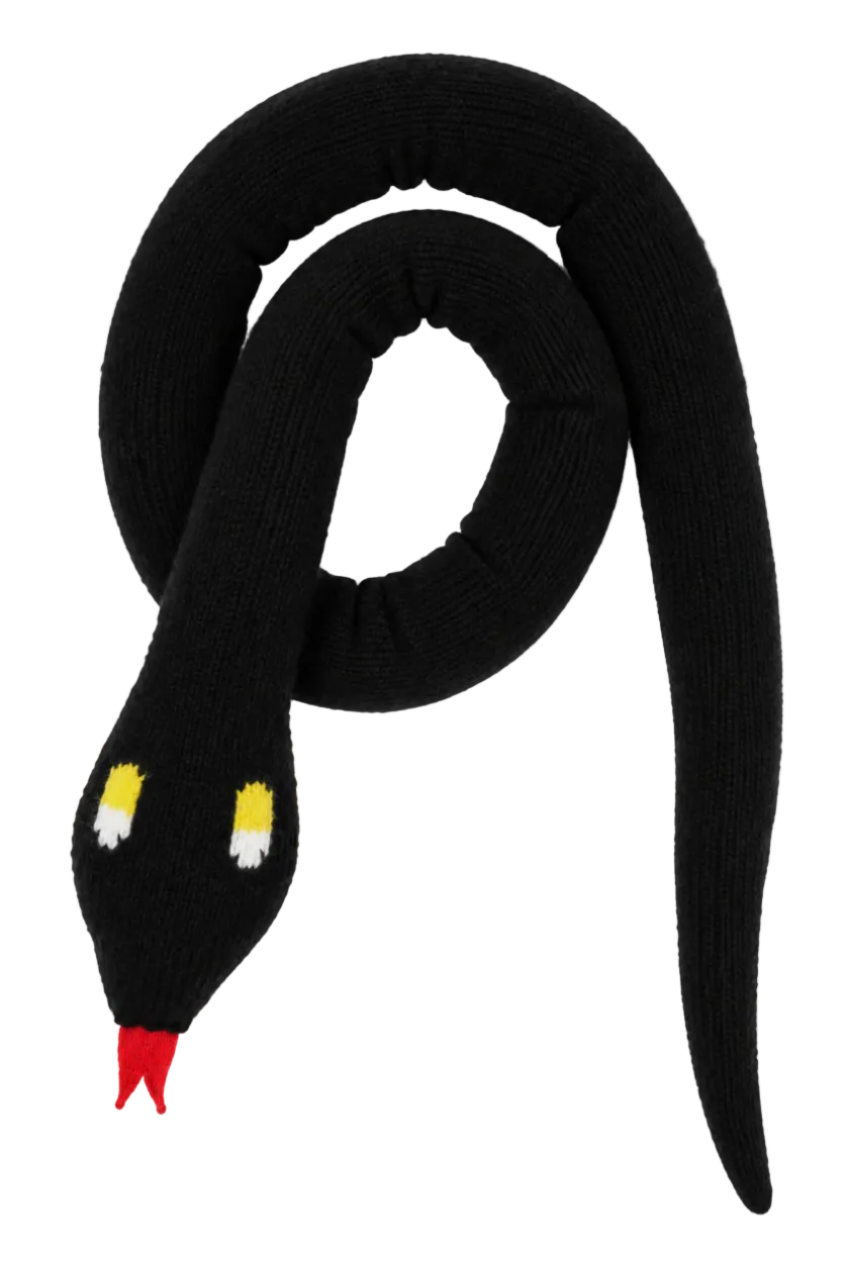 Walter Van Beirendonck Snake Scarf - Black Black / OS WVB-9010-BLK-AW26-OS