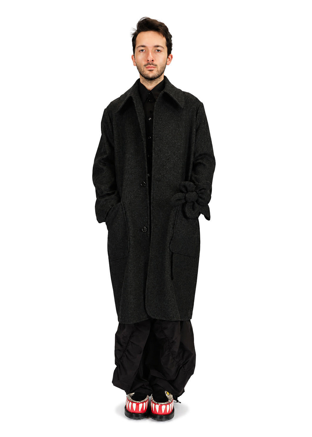 Walter Van Beirendonck Flower Power Khiva Coat M WVB-1010-BLK-AW26-M