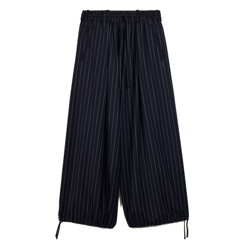 Y-3 Refined Wool Cropped Pinstripe Wide Leg Pants BLACK/CHALK PEARL / S KH3207