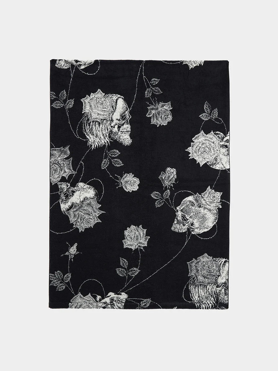 Yohji Yamamoto Skull Rose Bath Towel BLACK / 2 HA-L88-066-BLK-X-WHT-2