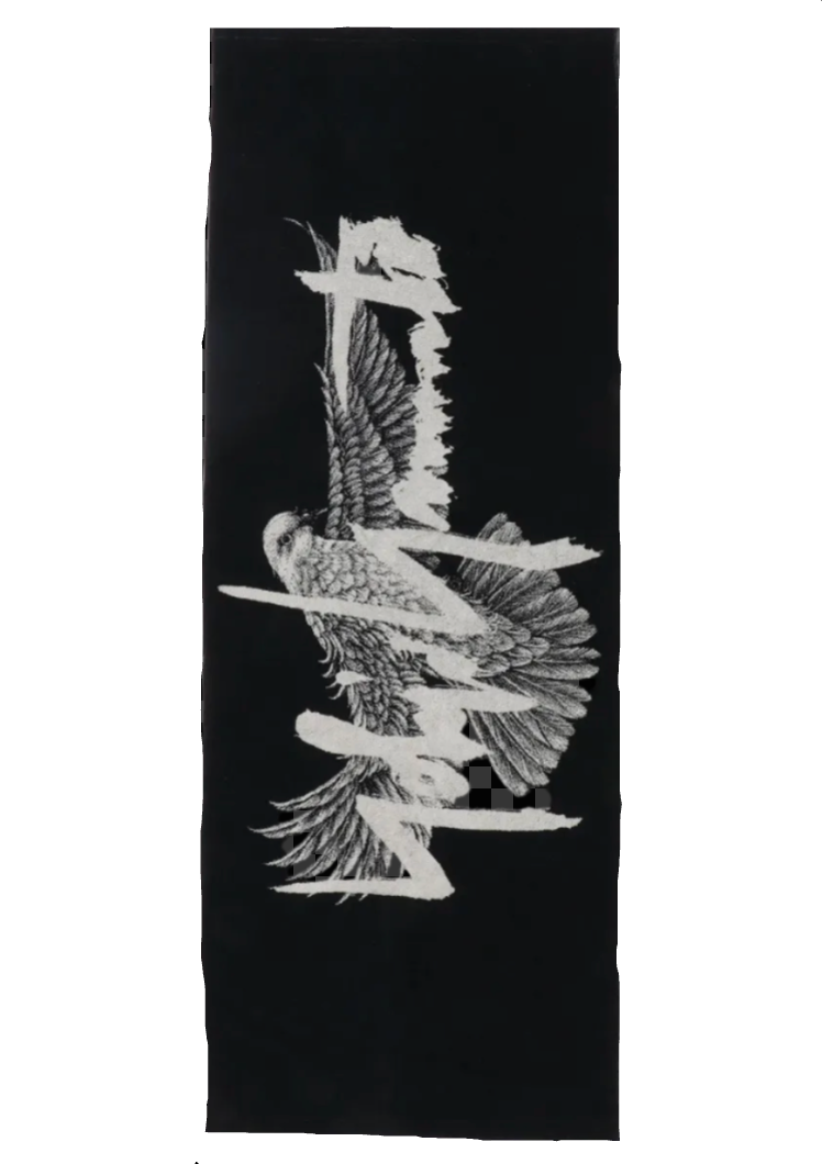 Yohji Yamamoto Bird Bath Towel BLACK / 2 HA-L89-065-BLK-X-WHT-2