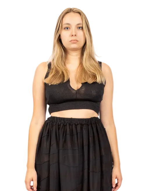 Yohji Yamamoto Cropped Camisole BLACK / 2 FK-K14-990-2