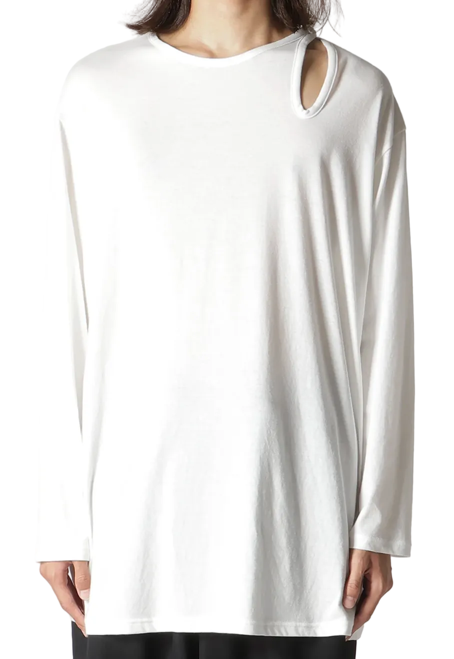 Yohji Yamamoto Cut-Out Long Sleeve Shirt WHITE / 3 HK-T15-086-1