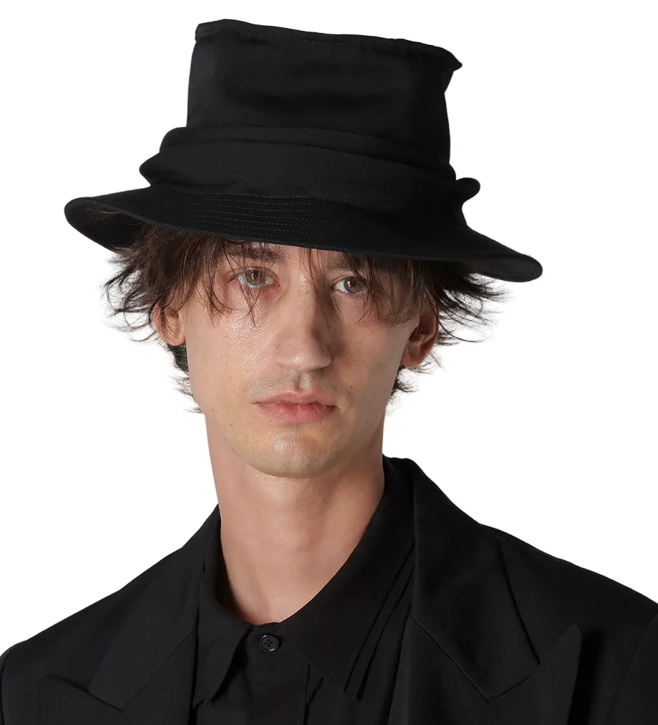 Yohji Yamamoto Gabardine Drape Hat BLACK / 3 HK-H07-100-3