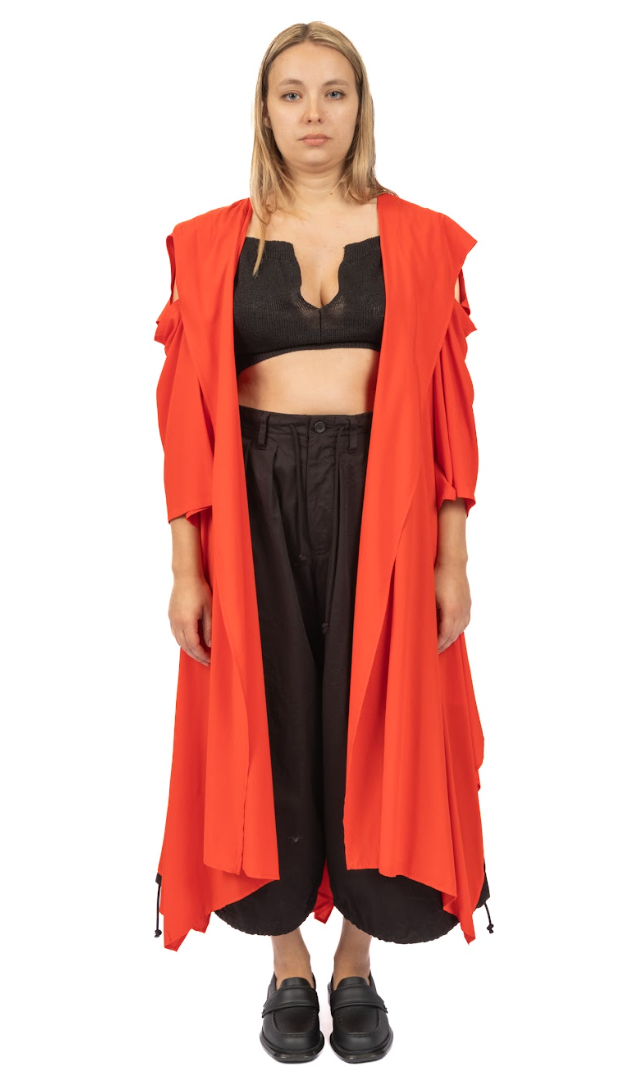 Yohji Yamamoto Hooded Layer Coat RED / 2 FK-C02-215-2