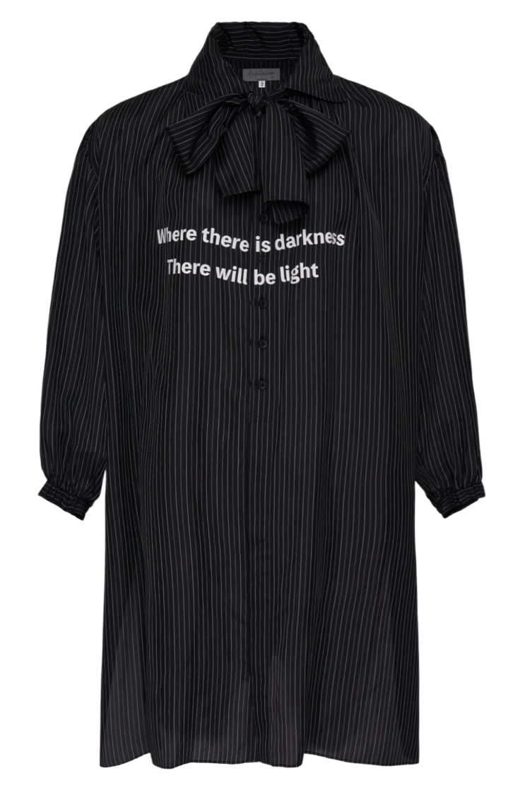 Yohji Yamamoto Message Scarf Blouse BLACK / 4 HK-B53-230-4