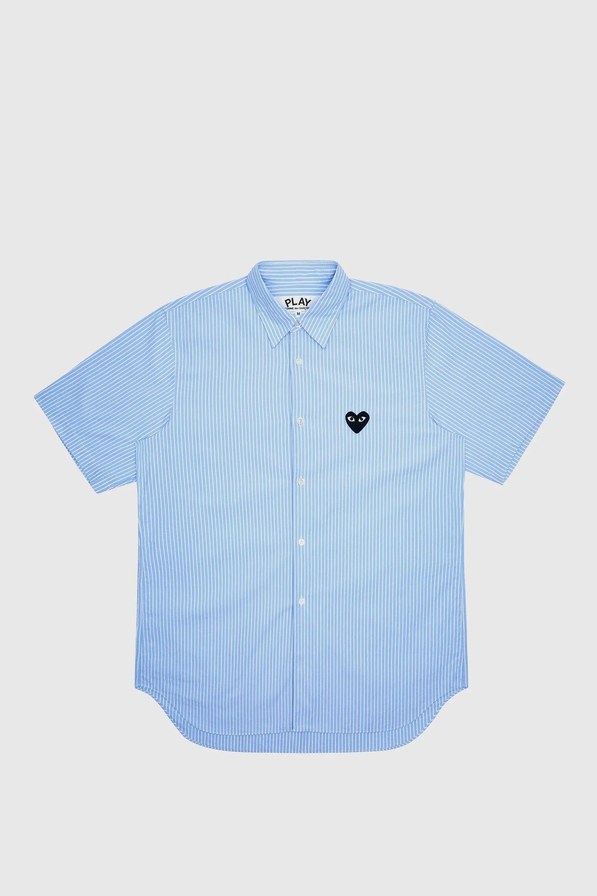 Play Women's Short Sleeved Striped Shirt with Black heart Shirts COMME des GARÇONS PLAY