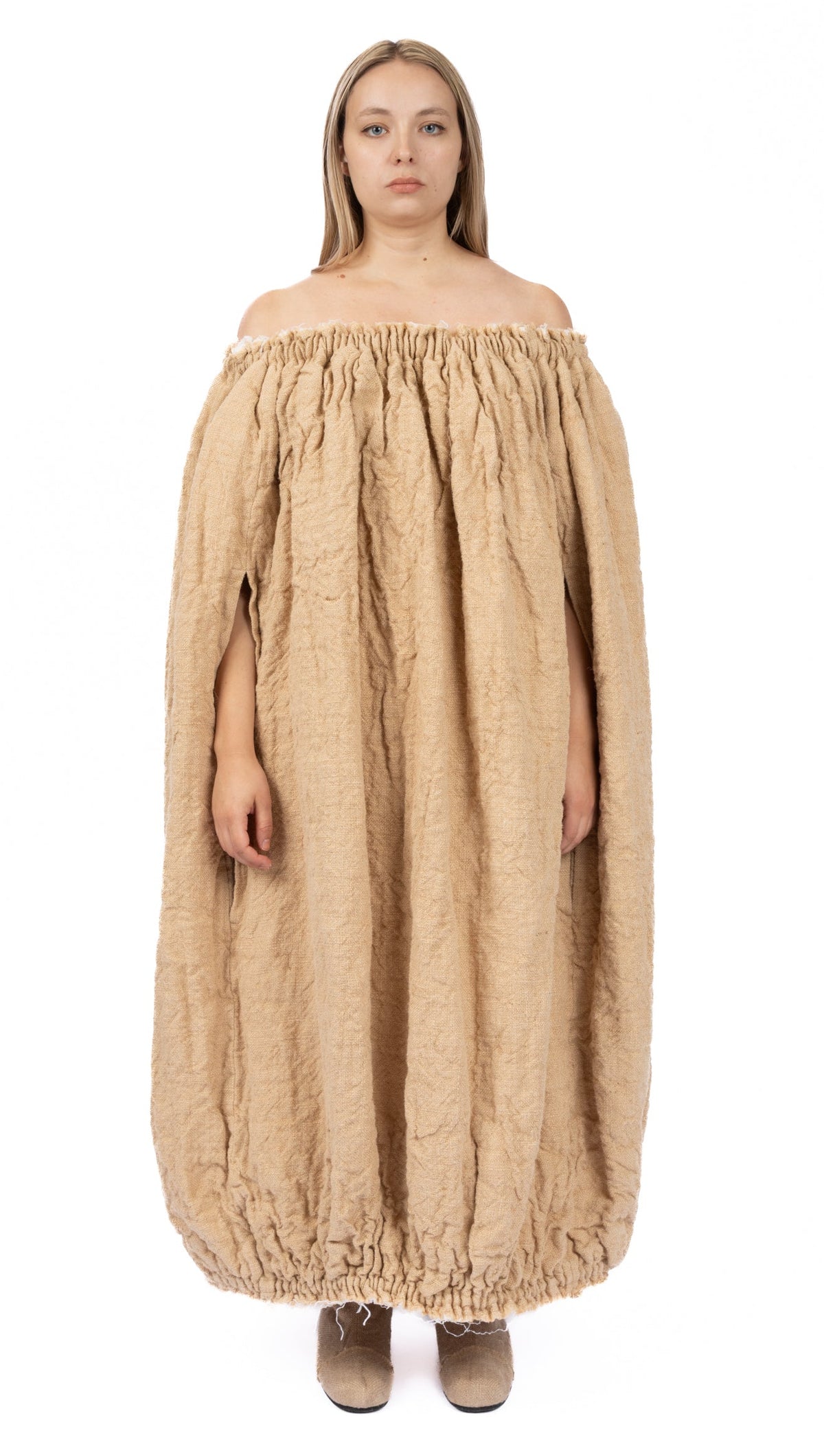 COMME des GARÇONS Ladies Burlap Dress ECRU / M GQ-0013-S26-1-3