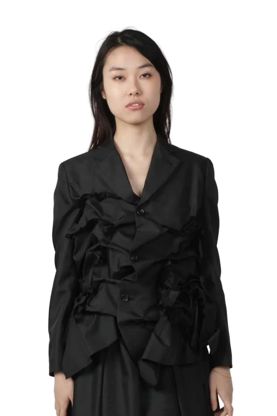 COMME des GARÇONS Crumpled Twill Jacket BLACK - BLACK / S GQ-J012-S26