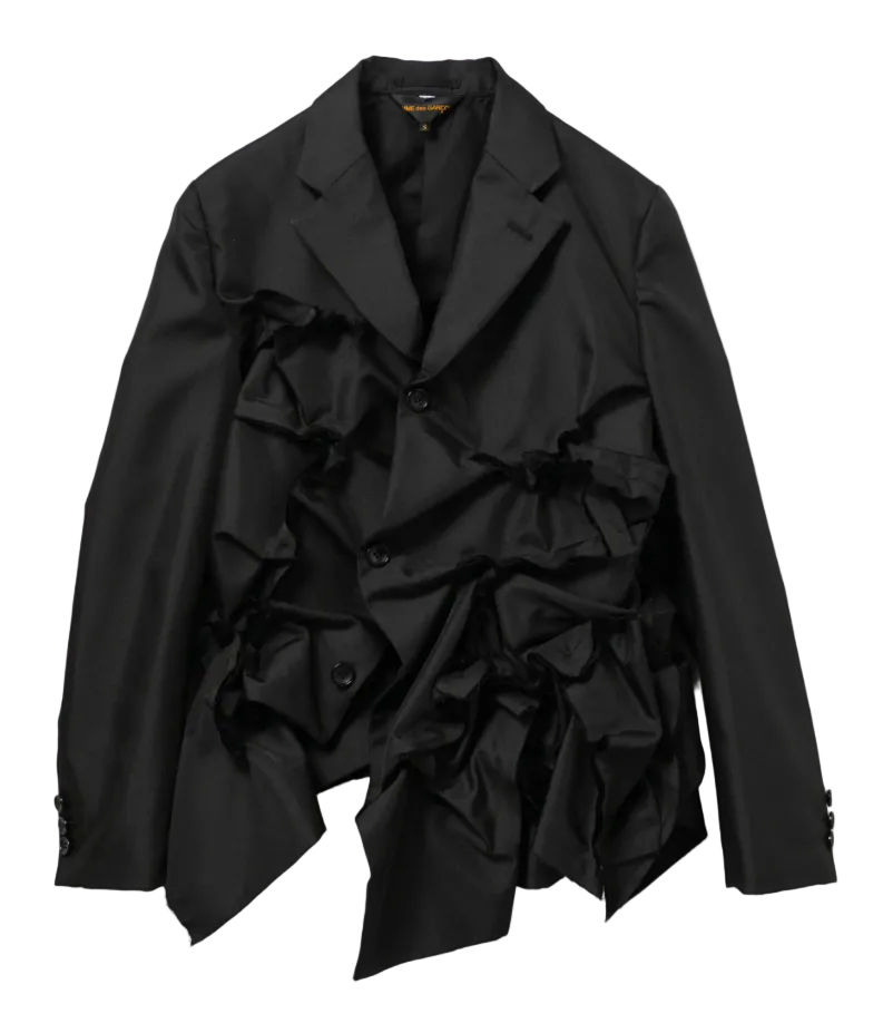 COMME des GARÇONS Ladies Crumpled Jacket BLACK - BLACK / S GQ-J012-S26