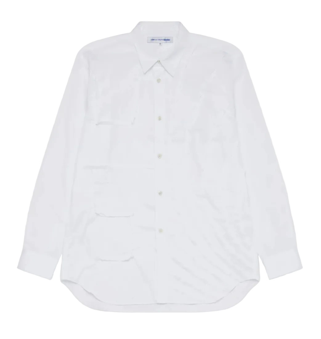 COMME des GARÇONS SHIRT Geometric Cut-out Button Up WHITE / M FQ-B030-S26-2