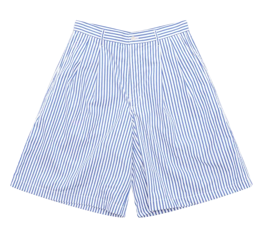 COMME des GARÇONS SHIRT Striped Woven Suit Shorts WHITE/BLUE STRIPE / M FQ-P506-S26-M