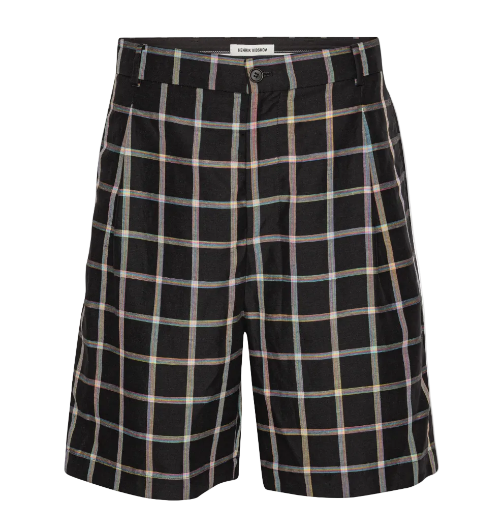 Henrik Vibskov Claus Shorts BLACK CHECKS / FM/MS SS26STUD-M506-FM/MS