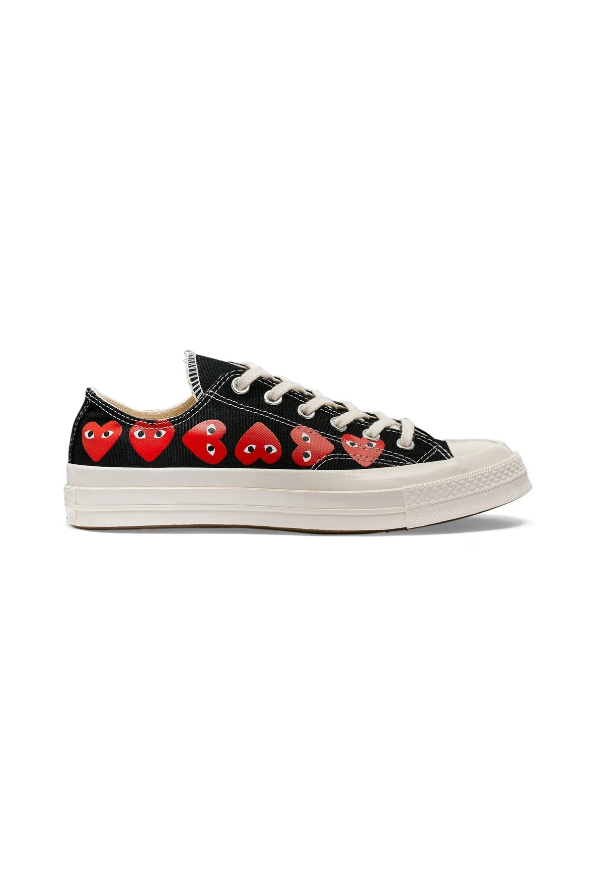 COMME DES GARÇONS PLAY CONVERSE CdG PLAY Converse Multi Heart Black Low Top Sneakers Black / US3 P1K126-BLACK-US3