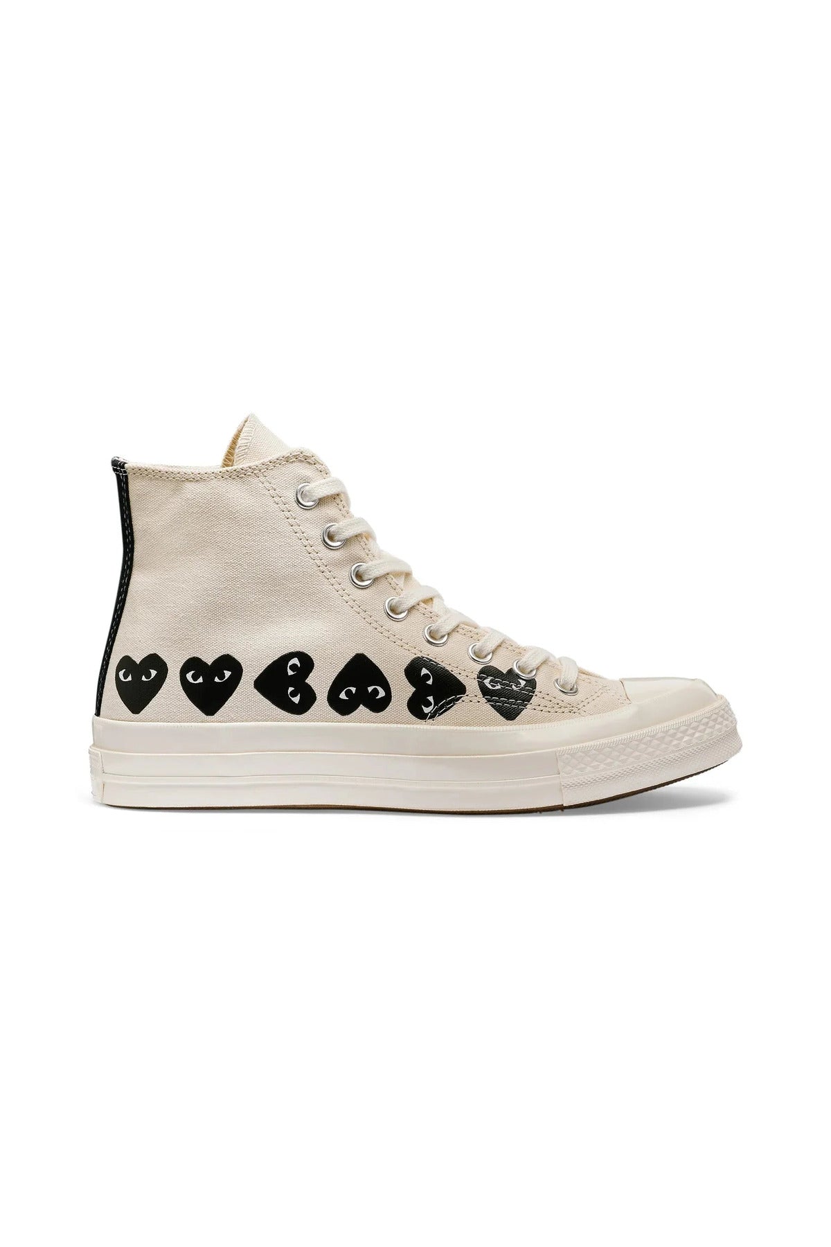 COMME DES GARÇONS PLAY CONVERSE CdG PLAY Converse Multi Heart White High Top Sneakers White / US3 P1K127-WHITE-US3