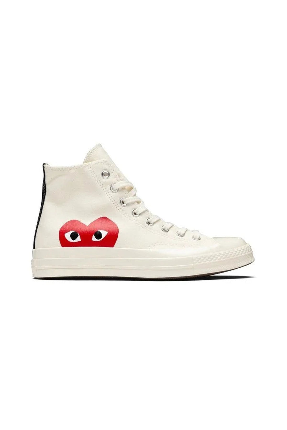 COMME DES GARÇONS PLAY CONVERSE Beige CDG Play x Converse Classic One Heart High Top Sneakers Beige / M3UK/W5UK P1K112-BGE-M3UK/W5UK