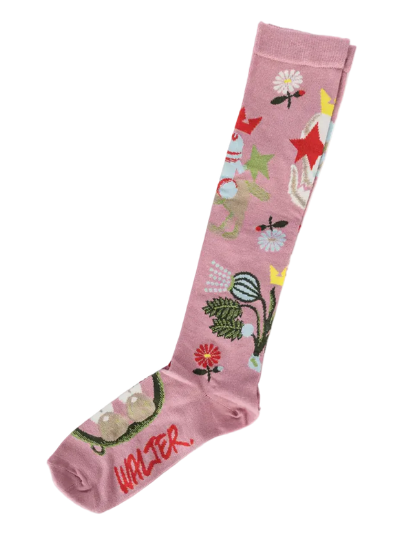 Walter Van Beirendonck Crown Socks Pink WVB-9002-ROSE-SS26-1
