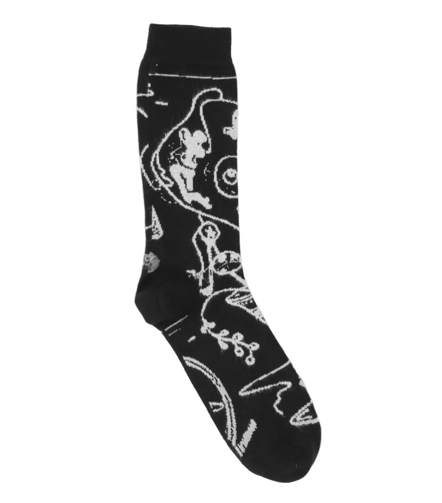 Henrik Vibskov Doodle Socks BLACK DOODLE / EU 41-45 SS26STUD-S906