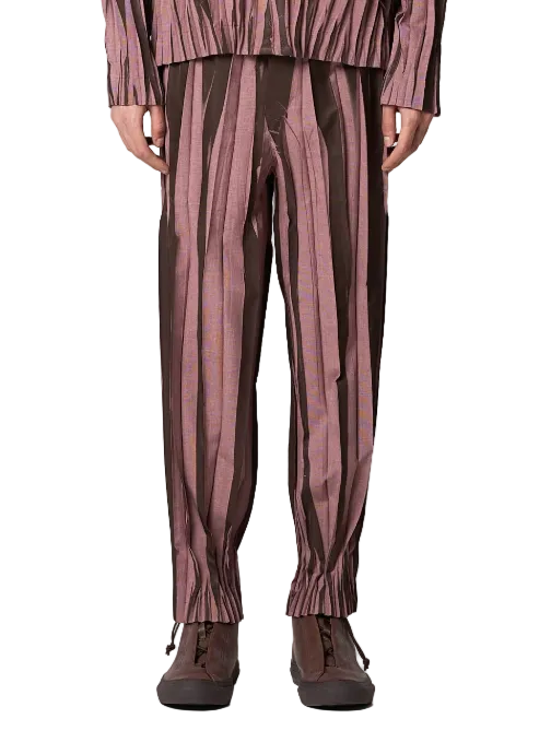 ISSEY MIYAKE Edge Pants 2 / BROWN/PINK LA66FF217-2