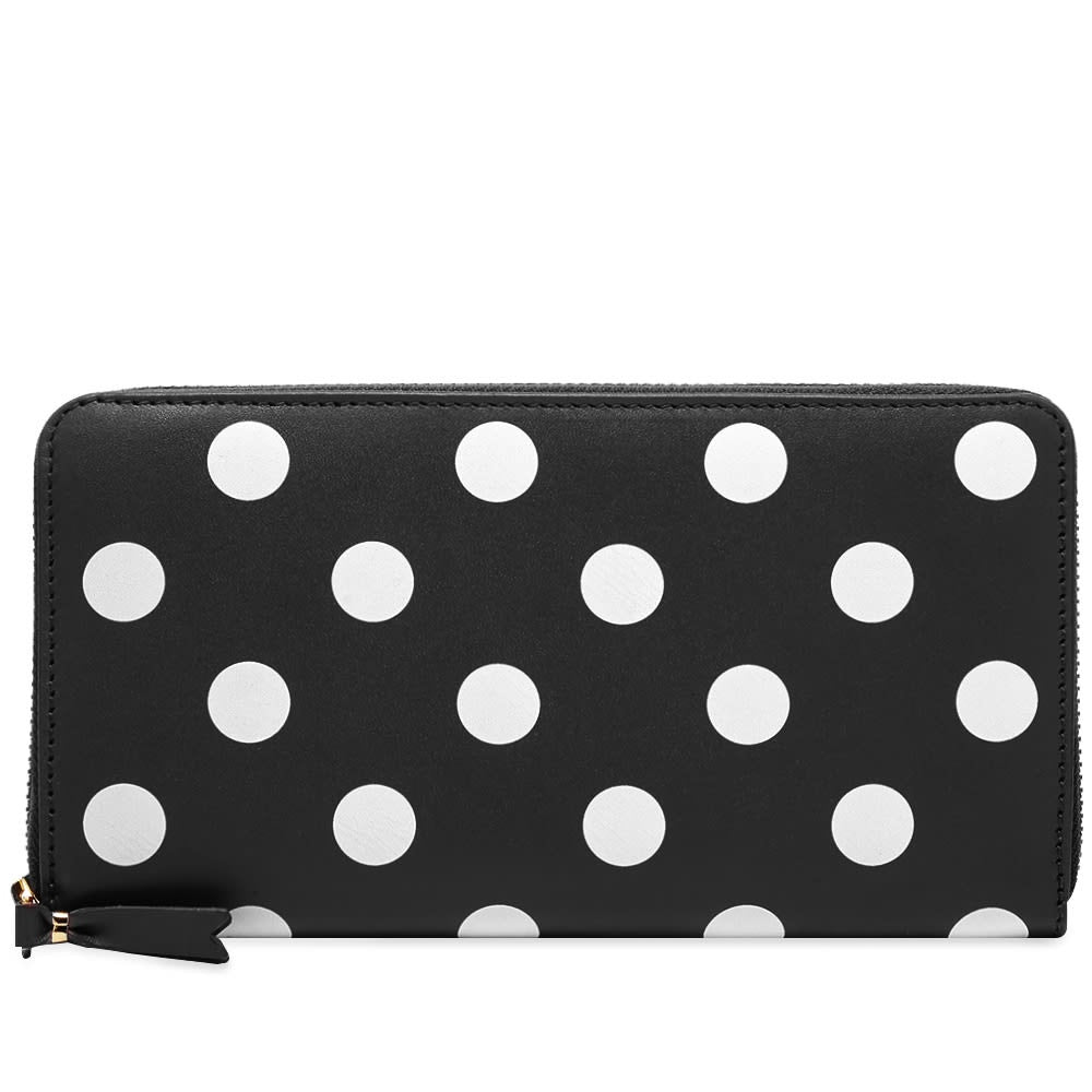 COMME des GARÇONS WALLET Polka Dot Long Zip-Around Wallet Black BLACK SA0111PD-BLK-OS