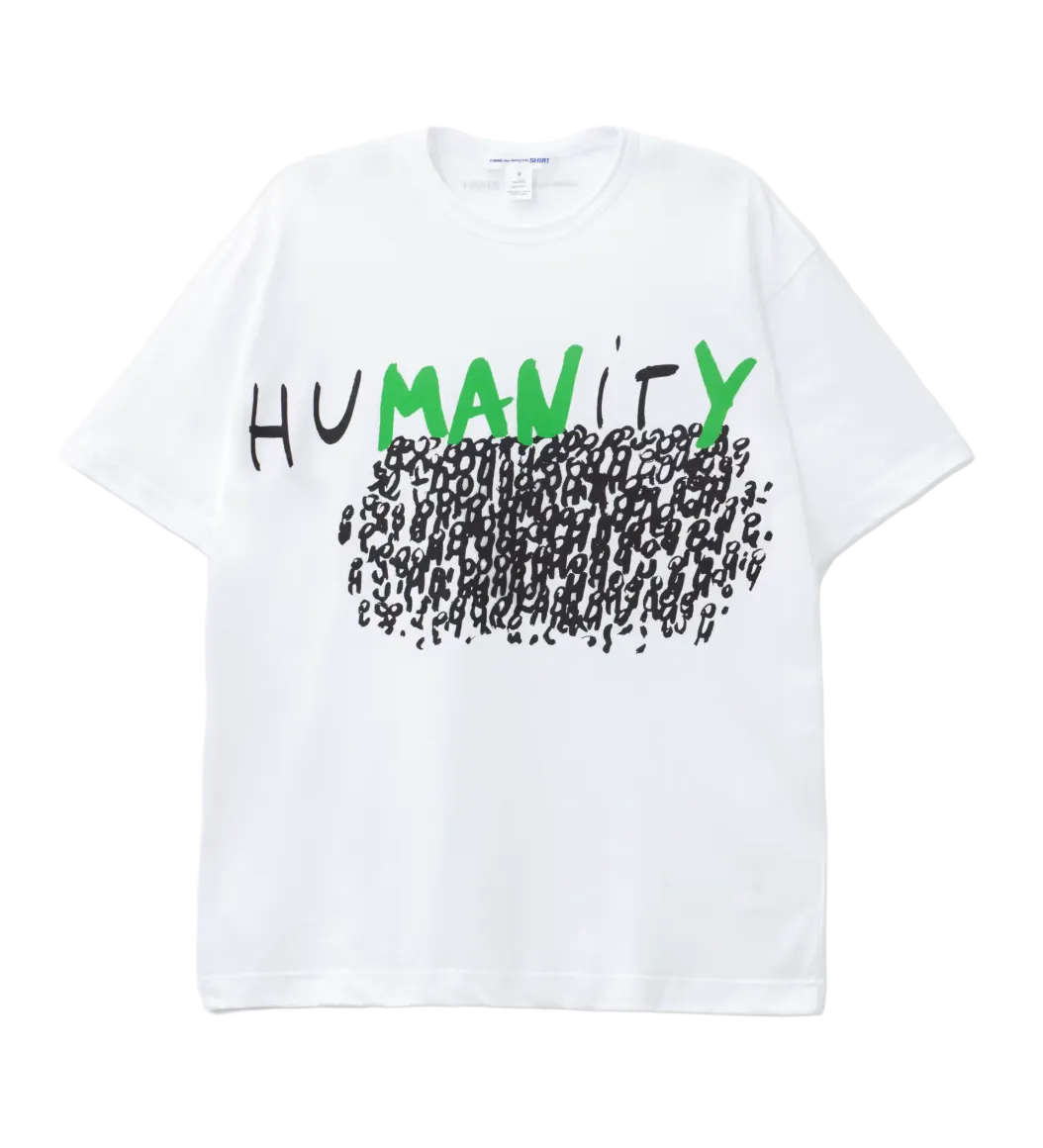 COMME des GARÇONS SHIRT Humanity Oversized T-Shirt WHITE / M FQ-T040-S26-M