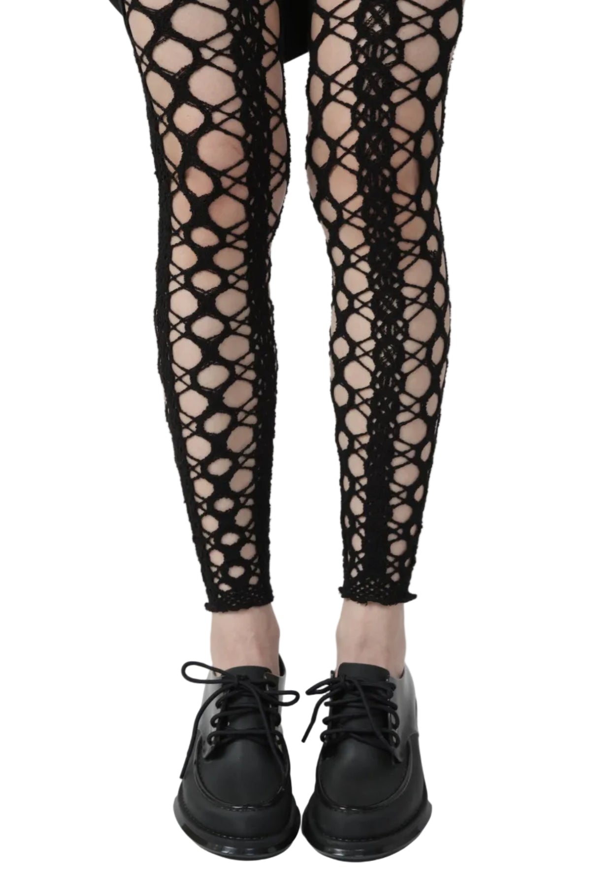 NOIR KEI NINOMIYA Cotton & Nylon Lace Leggings BLACK - BLACK / OS 3Q-K505-S26