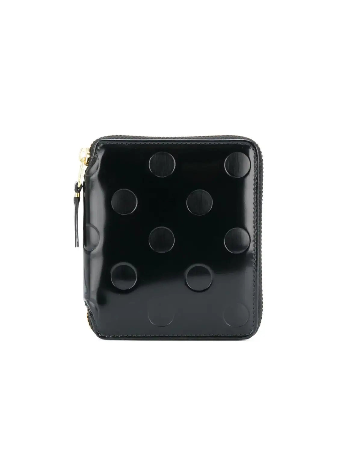 COMME des GARÇONS WALLET Polka Dot Embossed Zip-Around Wallet Black BLACK SA2100NE