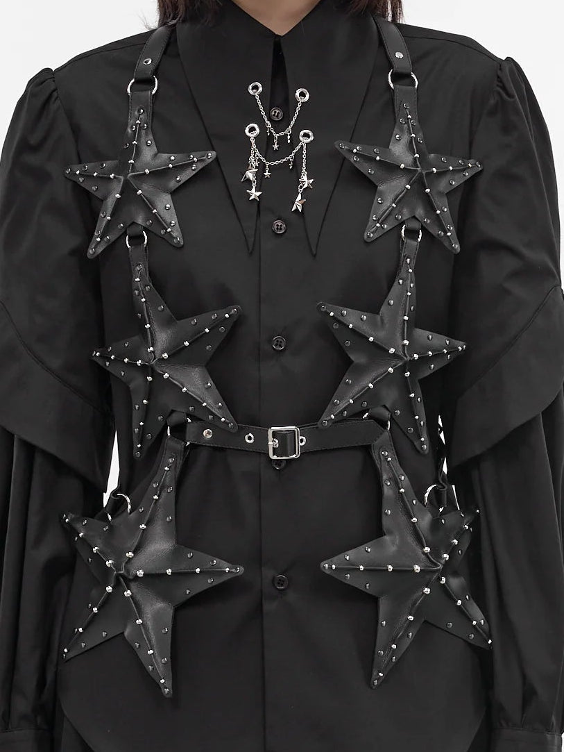 Noir Kei Ninomiya Leather Star Harness BLACK / S 3Q-V001-S26-1-2