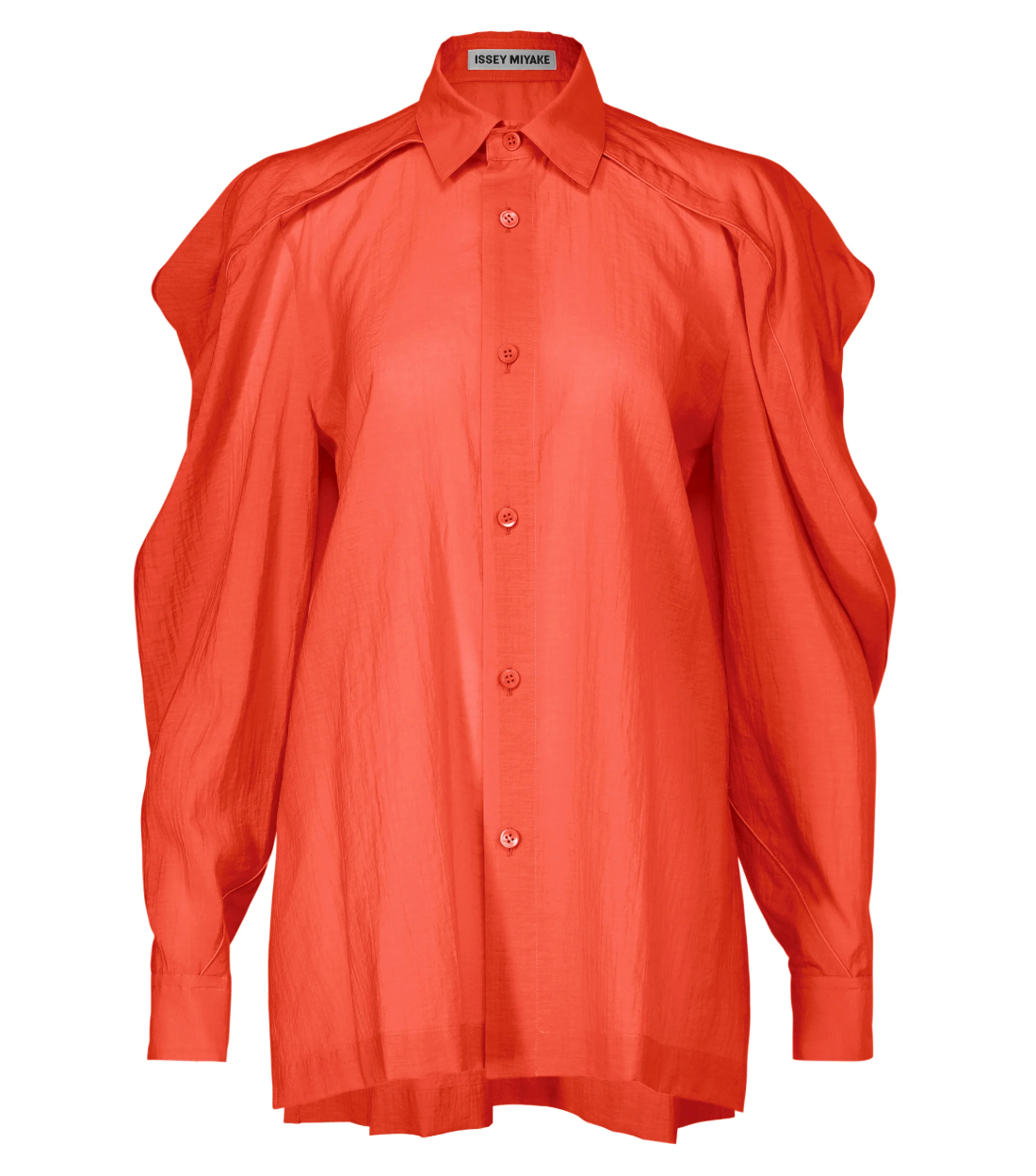 ISSEY MIYAKE R Shirt Sheer MACAW RED No.28 / 2 IM66FJ559-ORANGE