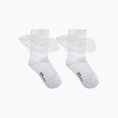 White Ruffle Ankle Socks