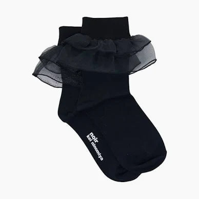 Black Ruffle Ankle Socks