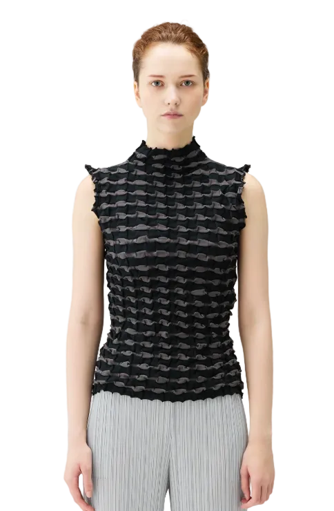 PLEATS PLEASE ISSEY MIYAKE Twist Knit CHARCOAL No. 17 / OS PP66KK841