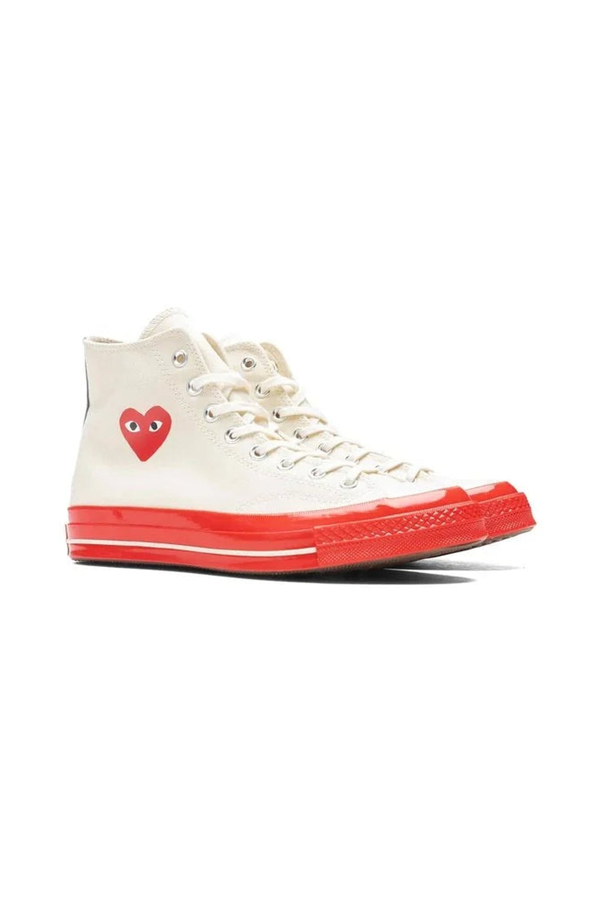 COMME DES GARÇONS PLAY CONVERSE White CDG Play x Converse Red Sole High Top Sneakers White / M3UK/W5UK P1K124-White-M3UK/W5UK