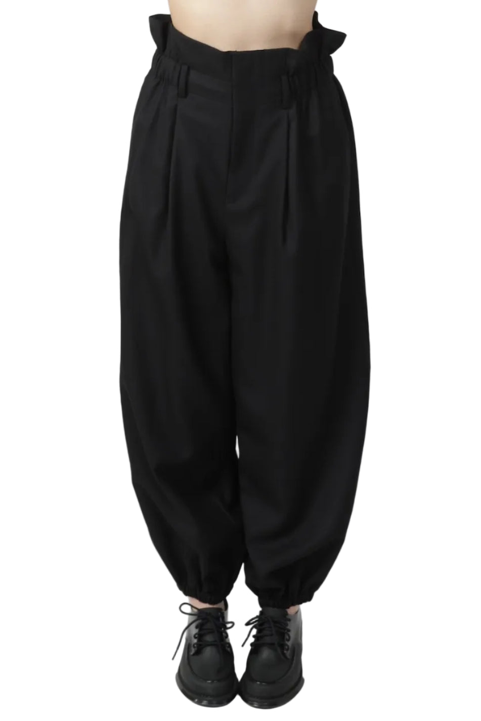 NOIR KEI NINOMIYA Ladies Wool Pleated Trousers BLACK - BLACK / S 3Q-P003-S26