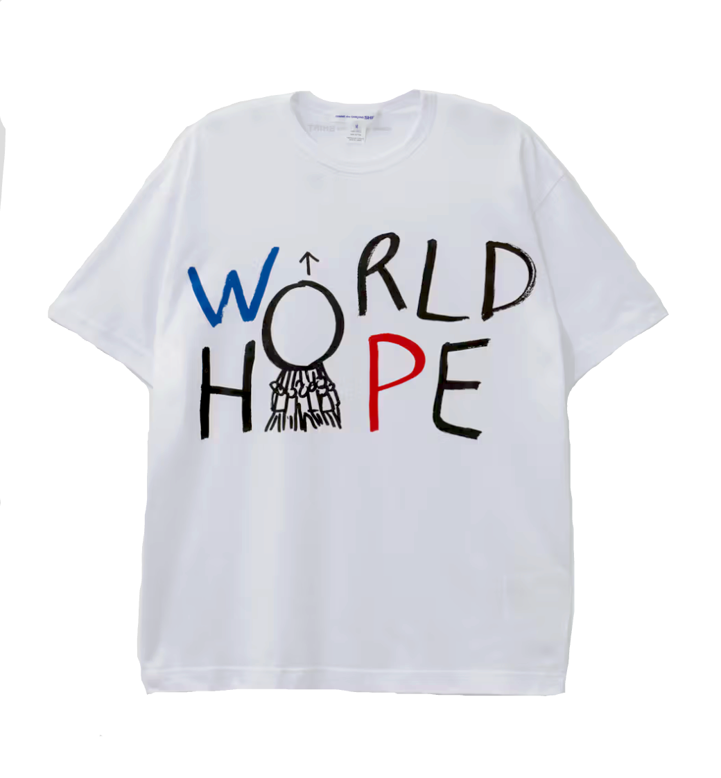 COMME des GARÇONS SHIRT World Hope Oversized T-Shirt WHITE / M FQ-T029-S26-M